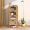 Natural Wicker Storage Cabinet with Tempered Glass Drawers and Soft-Close Slides